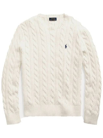 Embroidery Logo Cable Knit Top Ivory - POLO RALPH LAUREN - BALAAN 2