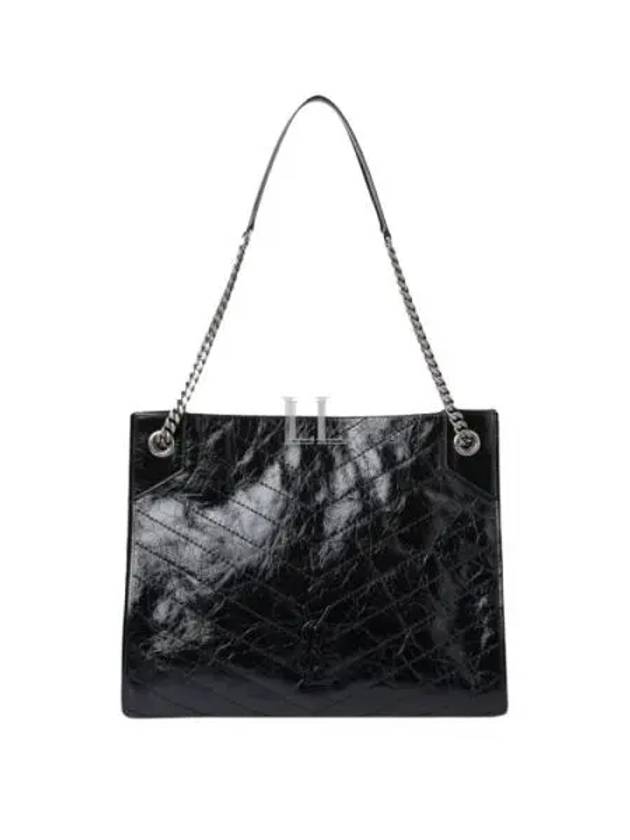 Niki Vintage Leather Shopping Tote Bag Black - SAINT LAURENT - BALAAN 2