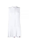 Women's Classic Pique Sleeveless Tennis Dress White - THOM BROWNE - BALAAN 2