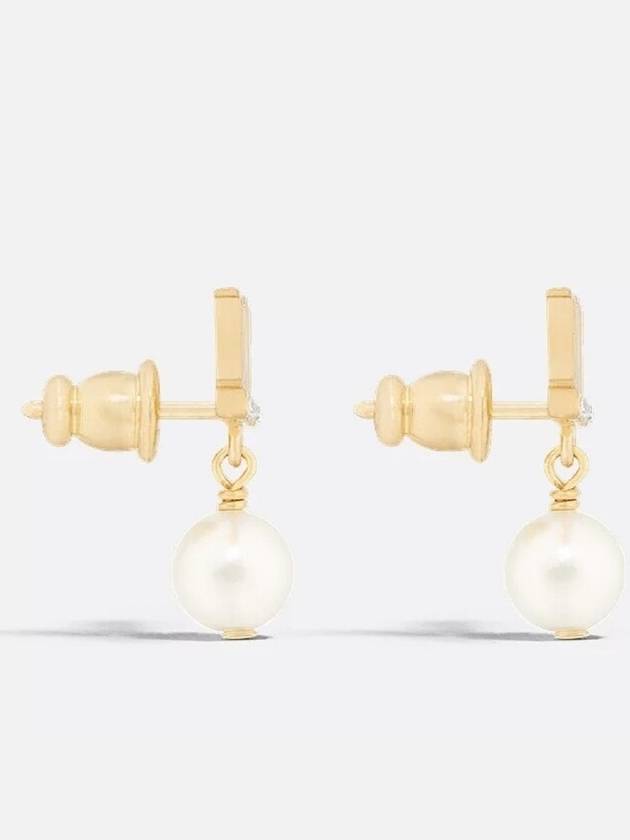 Dior evolution earrings gold finish metal white - DIOR - BALAAN 4