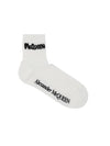 Graffiti Logo Intarsia Socks White - ALEXANDER MCQUEEN - BALAAN.