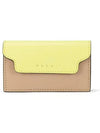 Logo Color Block Saffiano Card Wallet Yellow - MARNI - BALAAN 1