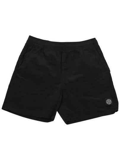 Men's Crinkle Swim Shorts Black - STONE ISLAND - BALAAN 2