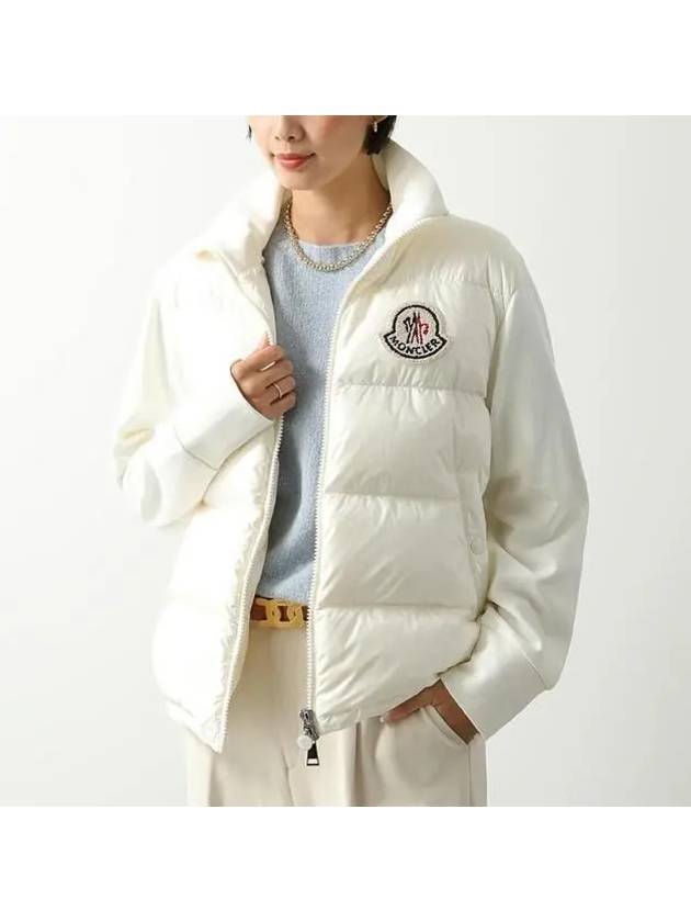 8G00014 89A2Y 034 Big Logo Mock Neck Padding Mix White Women’s Jacket - MONCLER - BALAAN 3