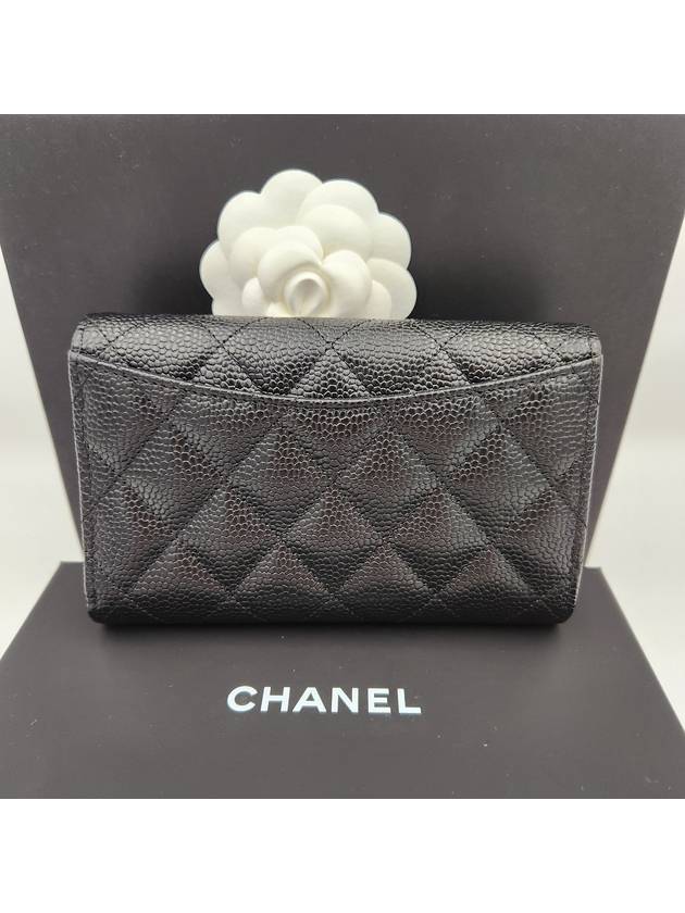 Classic Flap Wallet Grained Calfskin & Silver Black - CHANEL - BALAAN 5