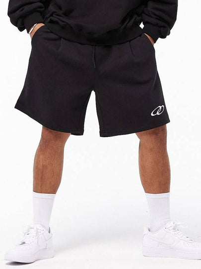 Double Loop Logo One Tuck Bermuda Shorts Black - MAVRK - BALAAN 2