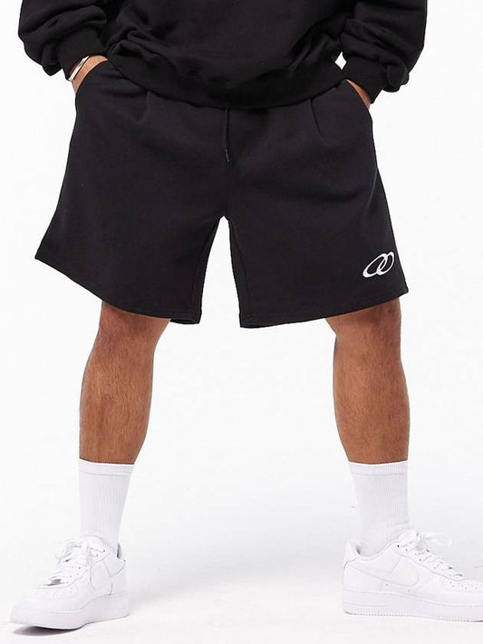 Double loop logo one tuck Bermuda shorts black - MAVRK - BALAAN 1