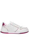 One Oblique Perforated Calfskin Low Top Sneakers White Fuchsia - DIOR - BALAAN 2