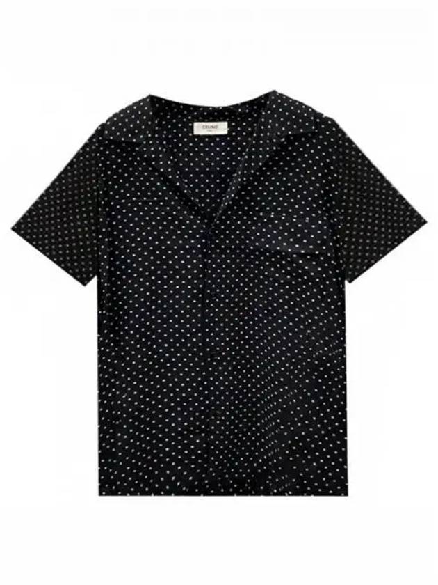 Hawaiian Viscose Short Sleeve Shirt Black - CELINE - BALAAN 2