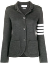 Women's Fine Merino Wool Link Jacket Dark Grey - THOM BROWNE - BALAAN 1