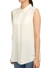 Women's Silk Sleeveless Shirt Ivory - THEORY - BALAAN 3