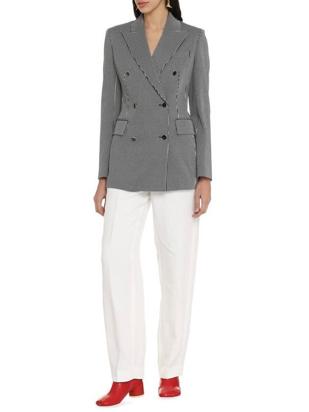 Paste Pinstripe Stretch Jersey Blazer Jacket Ultramarine - MAX MARA - BALAAN 4