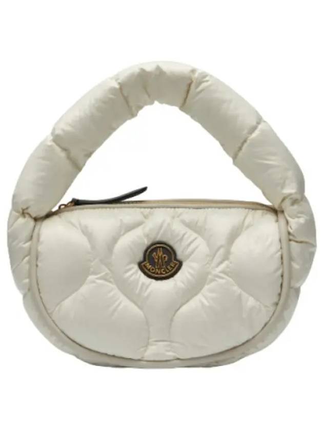 Logo patch quilted padded tote bag white handbag - MONCLER - BALAAN 1