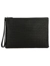 Intrecciato Strap Clutch Bag Brown - BOTTEGA VENETA - BALAAN 1