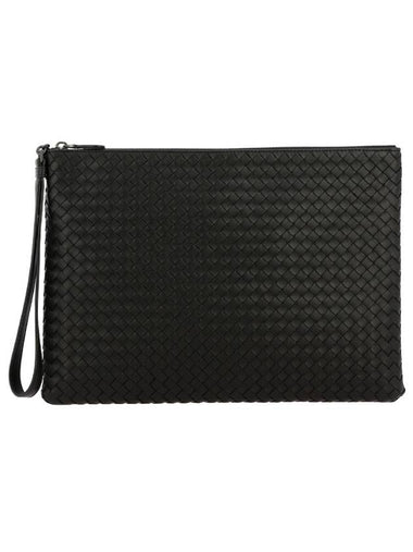 Intrecciato Strap Clutch Bag Brown - BOTTEGA VENETA - BALAAN 1