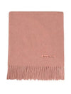 Logo Wool Fringe Scarf Rose Melange - ACNE STUDIOS - BALAAN 2