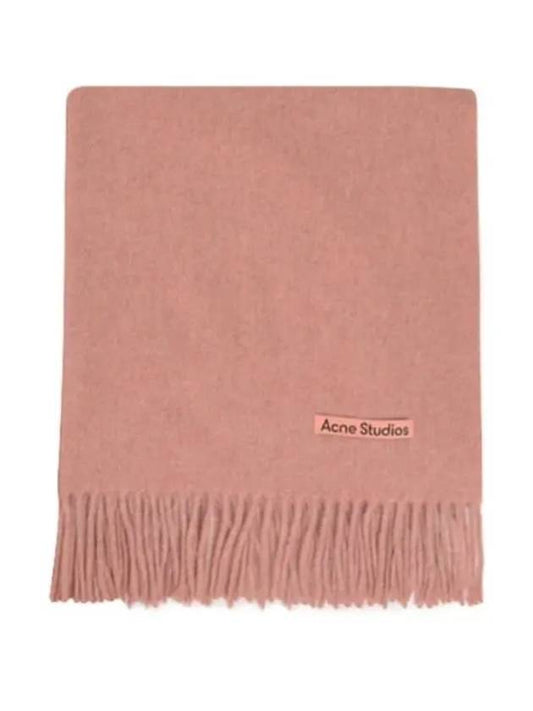 Logo Wool Fringe Scarf Rose Melange - ACNE STUDIOS - BALAAN 2