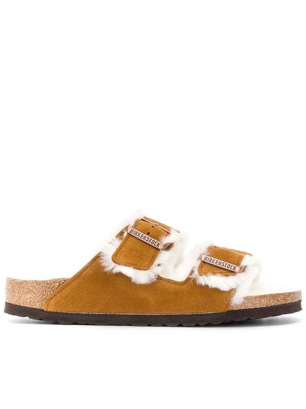 Arizona Shearling Suede Slippers Mink - BIRKENSTOCK - BALAAN 7