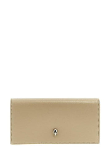 Skull Chain Long Wallet Beige - ALEXANDER MCQUEEN - BALAAN 1