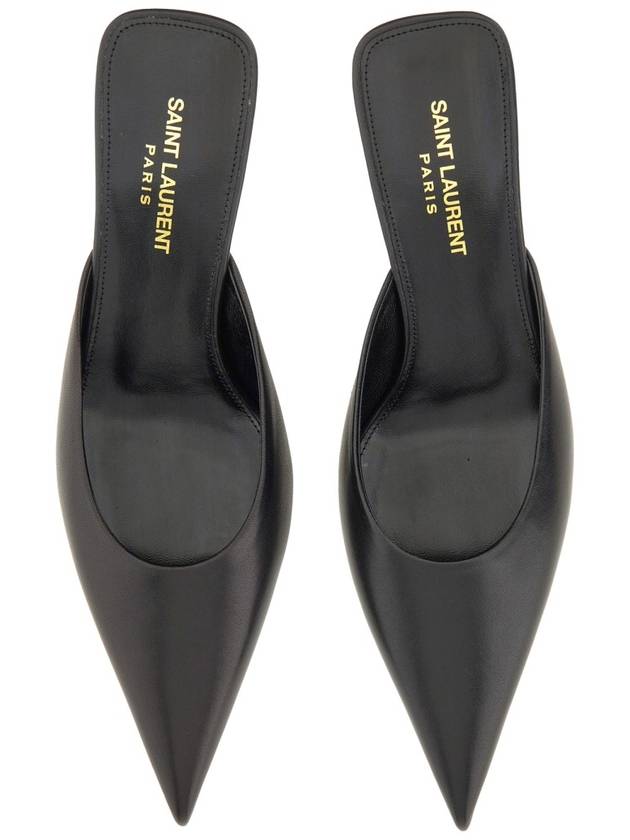 Women's Barbara Smooth Leather Mules Black - SAINT LAURENT - BALAAN 6