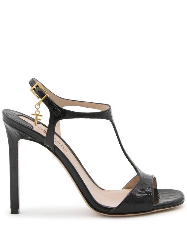 BLACK LEATHER PATENT SANDALS W3395LSP035X1N001 - TOM FORD - BALAAN 1