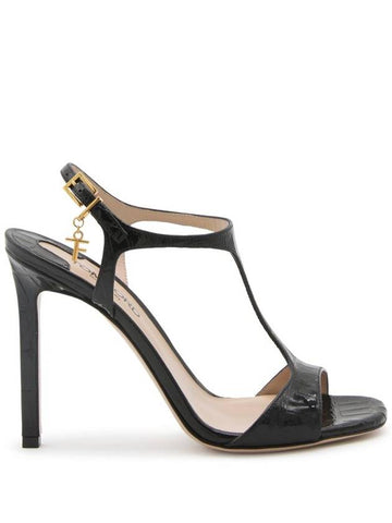 BLACK LEATHER PATENT SANDALS W3395LSP035X1N001 - TOM FORD - BALAAN 1