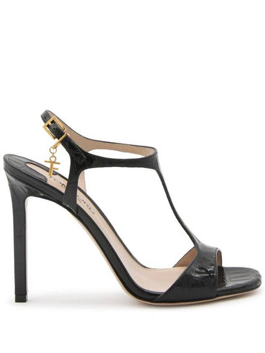 BLACK LEATHER PATENT SANDALS W3395LSP035X1N001 - TOM FORD - BALAAN 1