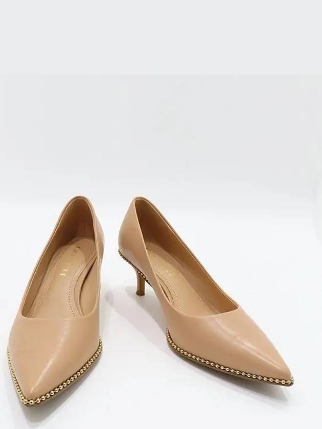 G5264 Light Pink Leather Jackie Women s Pumps Heel Shoes 36 5 Size 230MM - COACH - BALAAN 2