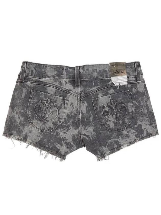 Camellia Exceed Washed Black Denim Shorts ACID - SIWY - BALAAN 2