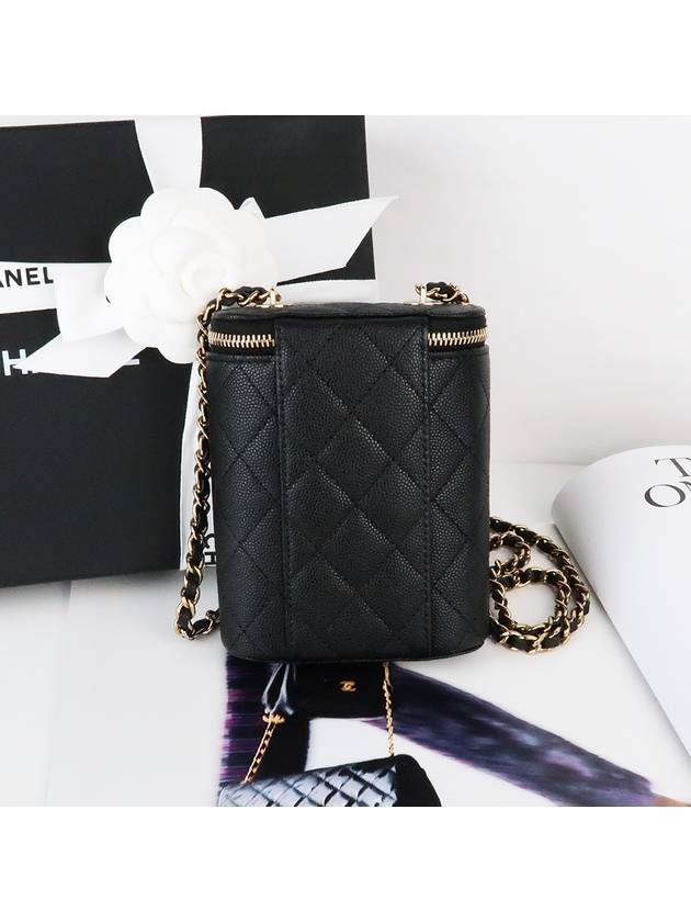 Classic Gold Hardware Small Grained Calfskin Cross Bag Black - CHANEL - BALAAN 5