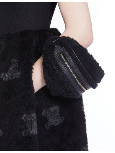 Max Mara JOLIE7 Teddy Mini Clutch Black - MAX MARA - BALAAN 1