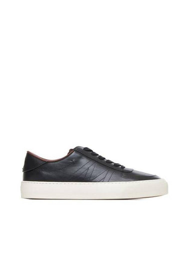 Monclub Leather Low-Top Sneakers Black - MONCLER - BALAAN 1