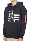 Logo Print Hoodie Rep Blue - ALPHA INDUSTRIES - BALAAN 3