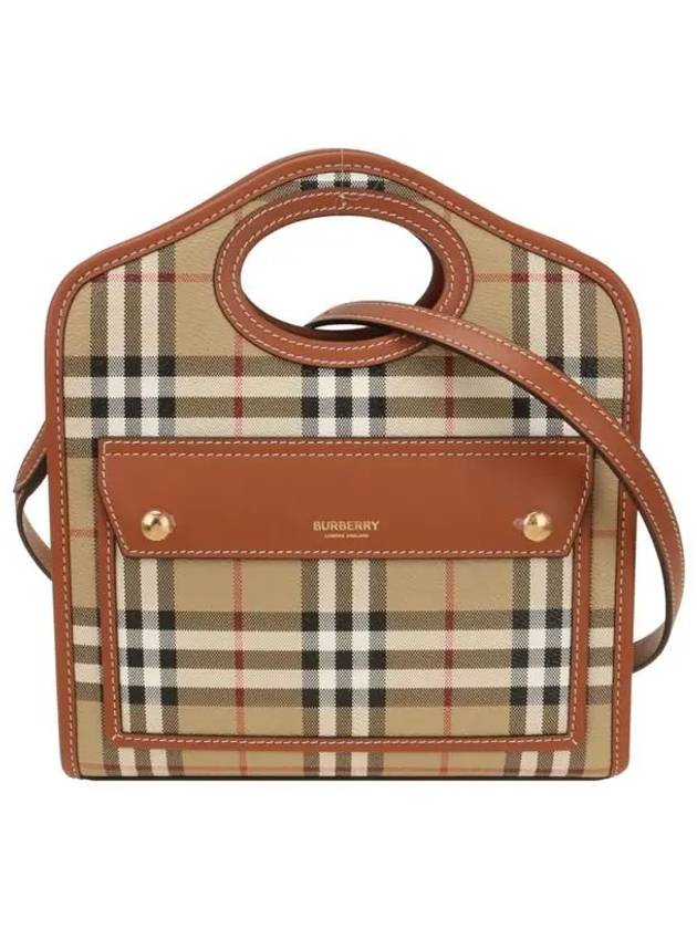 Check Mini Pocket Tote Bag Beige - BURBERRY - BALAAN 2