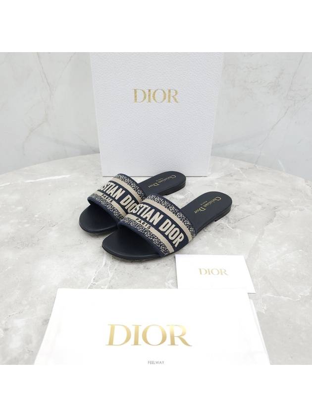 Lux You 35 5 Dway Mule Deep Blue Embroidered Cotton KCQ166ERC S56B - DIOR - BALAAN 6