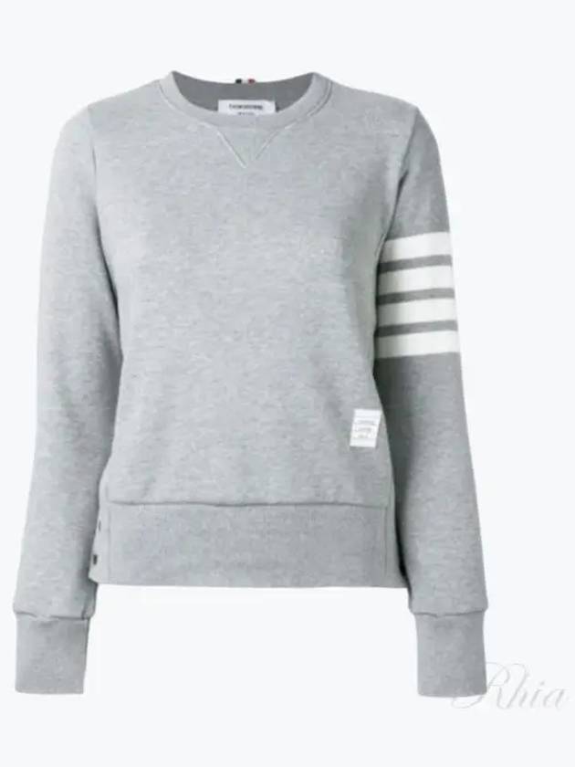 Engineered 4 Bar Stripe Loopback Jersey Knit Crewneck Sweatshirt Light Grey - THOM BROWNE - BALAAN 2