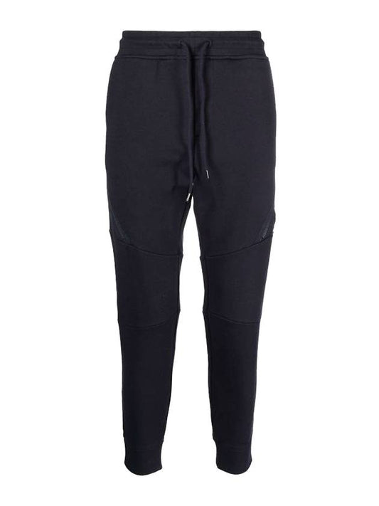 Men's Diagonal Lens Wappen Fleece Track Pants Navy - CP COMPANY - BALAAN 1