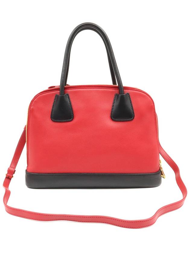 Women s Prada B2593C Red Black Two tone Soft Calfskin Tote 2WAY gt bag Gangbuk used luxury goods - PRADA - BALAAN 4