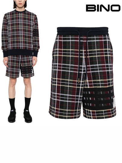 Men's Jacquard Check Shorts - THOM BROWNE - BALAAN 2