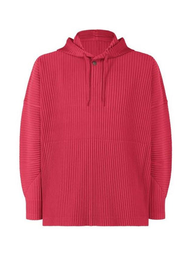 Pleated Hoodie Red - ISSEY MIYAKE - BALAAN 1