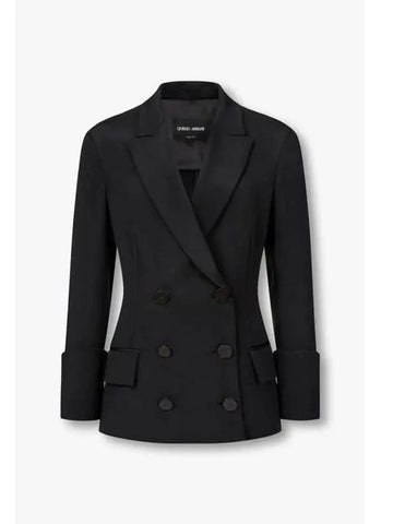 Women s Glitter Roll Up Double Jacket Black - GIORGIO ARMANI - BALAAN 1