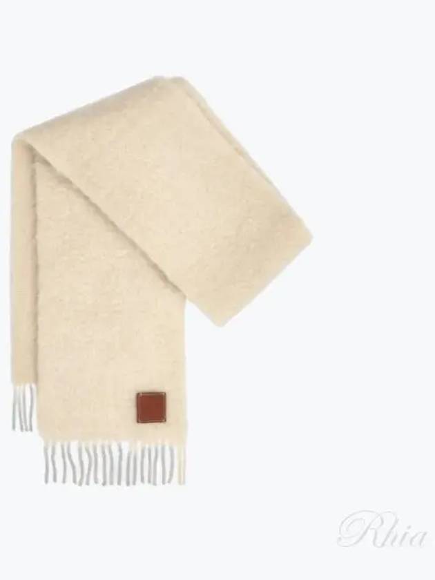 Anagram Fringe Mohair Scarf White - LOEWE - BALAAN 2