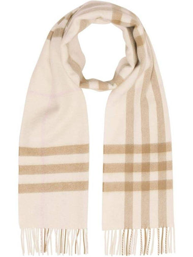 Classic Check Cashmere Scarf Ivory - BURBERRY - BALAAN 1