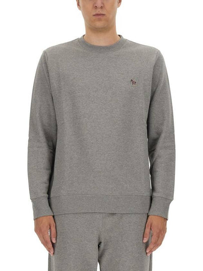 Zebra Patch Organic Cotton Sweatshirt Grey - PAUL SMITH - BALAAN 2