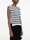 Striped Sleeveless Knit Top White - MARNI - BALAAN 5