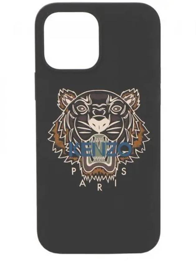 Tiger Logo Print iPhone 13 Pro Max Phone Case Black - KENZO - BALAAN 2