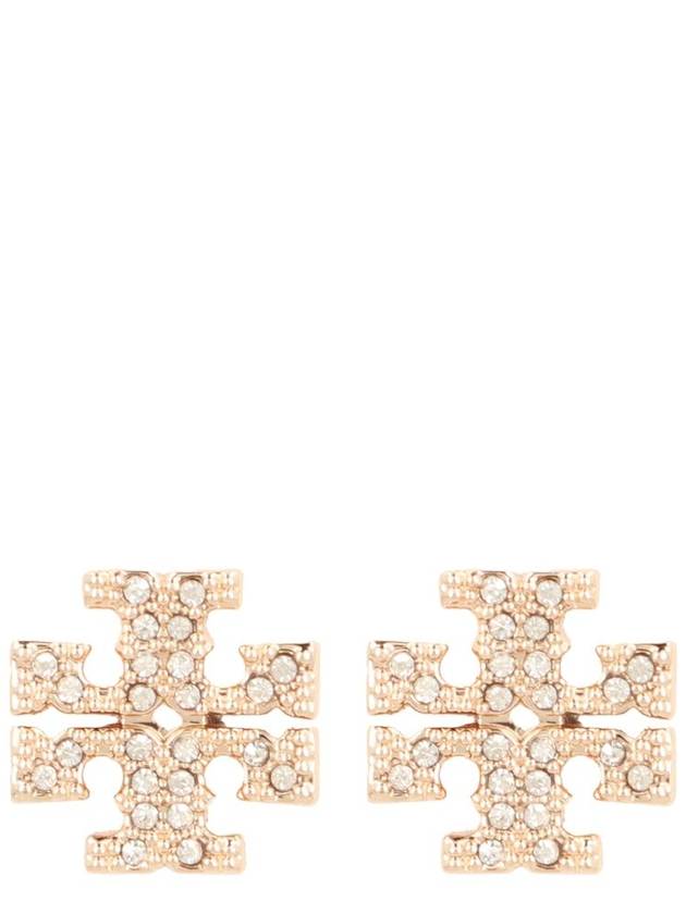 Crystal Logo Stud Earrings Gold - TORY BURCH - BALAAN 2