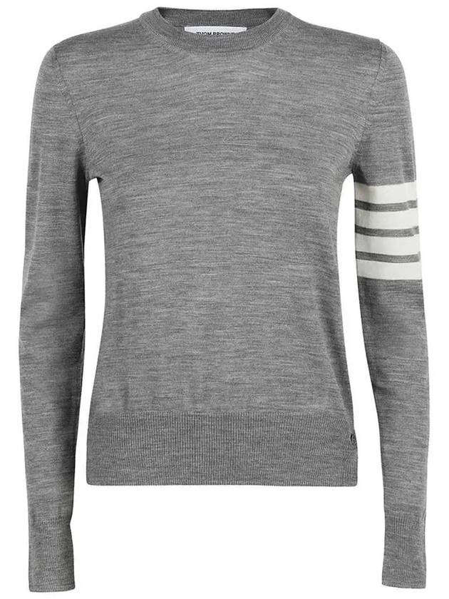 4-Bar Merino Jumper Wool Knit Top Light Grey - THOM BROWNE - BALAAN 2