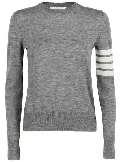 4-Bar Merino Jumper Wool Knit Top Light Grey - THOM BROWNE - BALAAN 2