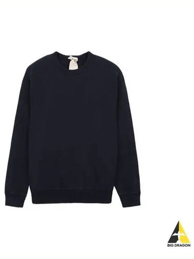 Ten c back logo patch brushed sweatshirt navy ivory 22CTCUF03035 A06455 - TEN C - BALAAN 1